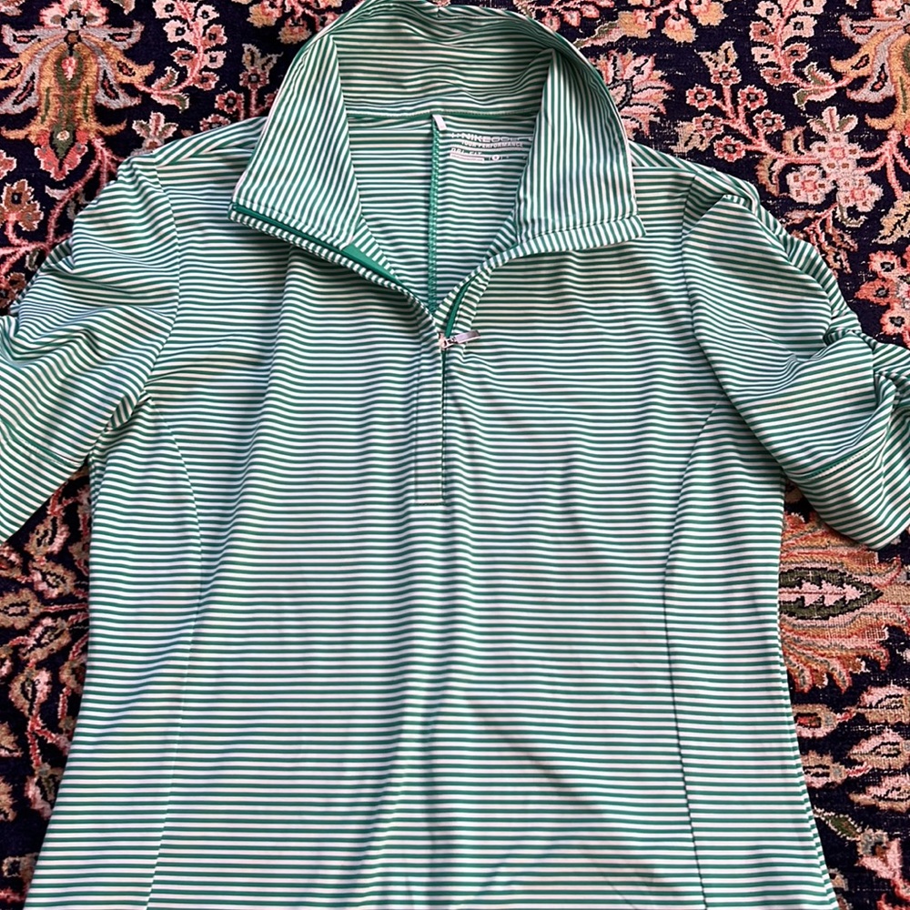 Nike golf tour performance green ruched quarter zip pullover